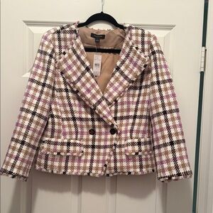 Ann Taylor Pink Plaid Blazer